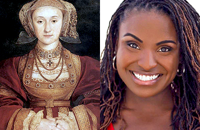 Portrait of Anna of Cleves and headshot of Brittney Mack