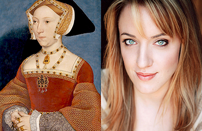 Portrait of Jane Seymour next to headshot of Abby Mueller