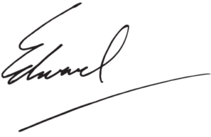 Cursive signature of Artistic Director, Edward Hall. 