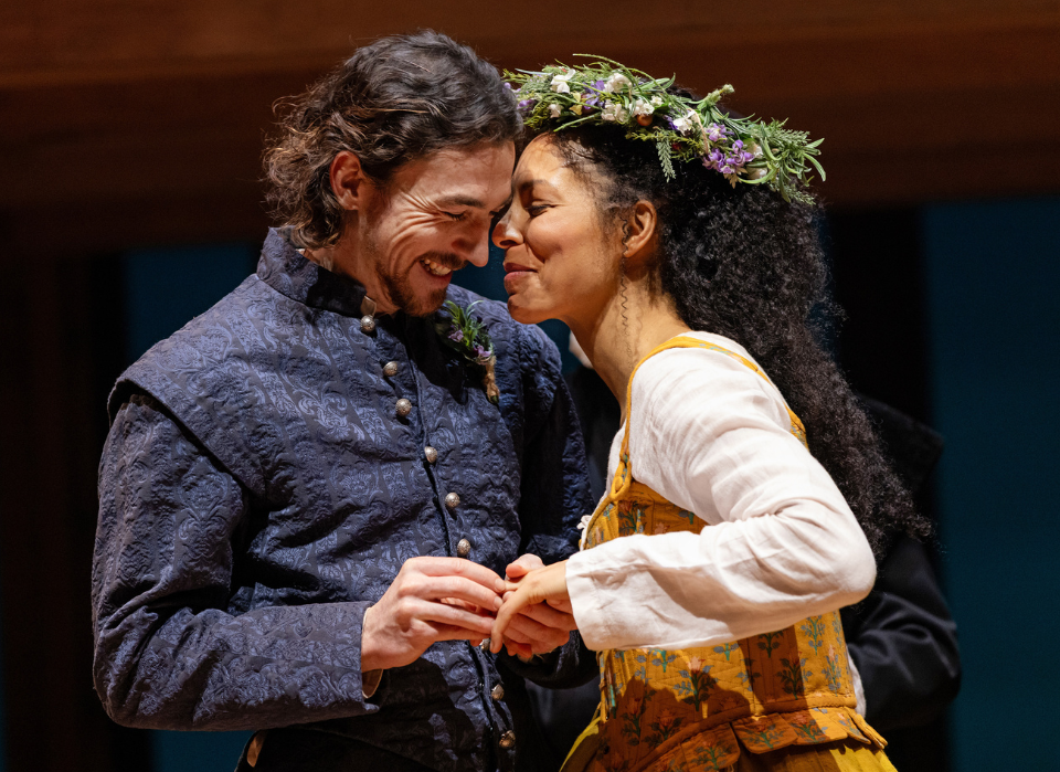 Rory Alexander and Kemi-Bo Jacobs as William and Agnes Shakespeare in the Royal Shakespeare Company’s Hamnet,