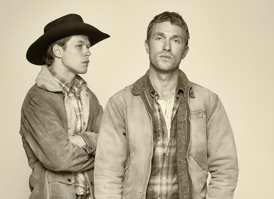 Lead Actors Harrison Ball and Jack Cameron Kay in promotional image for "Brokeback Mountain"