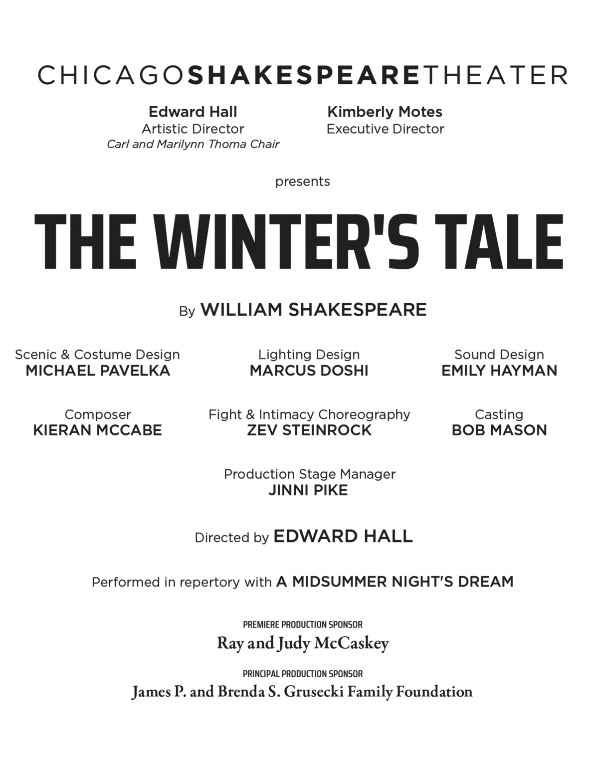 Play On Program Title Page